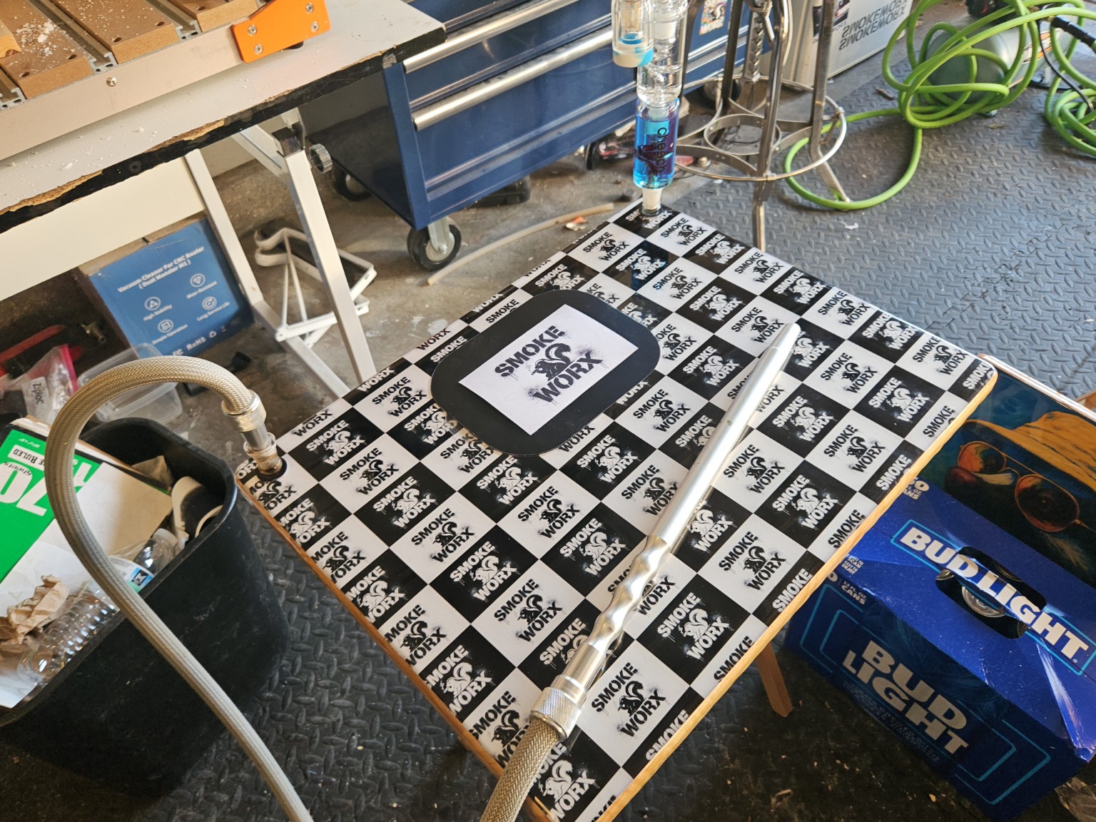 Smokeworx product prototype in the workshop